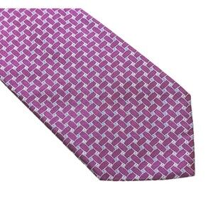 Brooks Brothers 346 Silk Tie 57 x 3.50" Purple Basket Weave Pattern USA Made